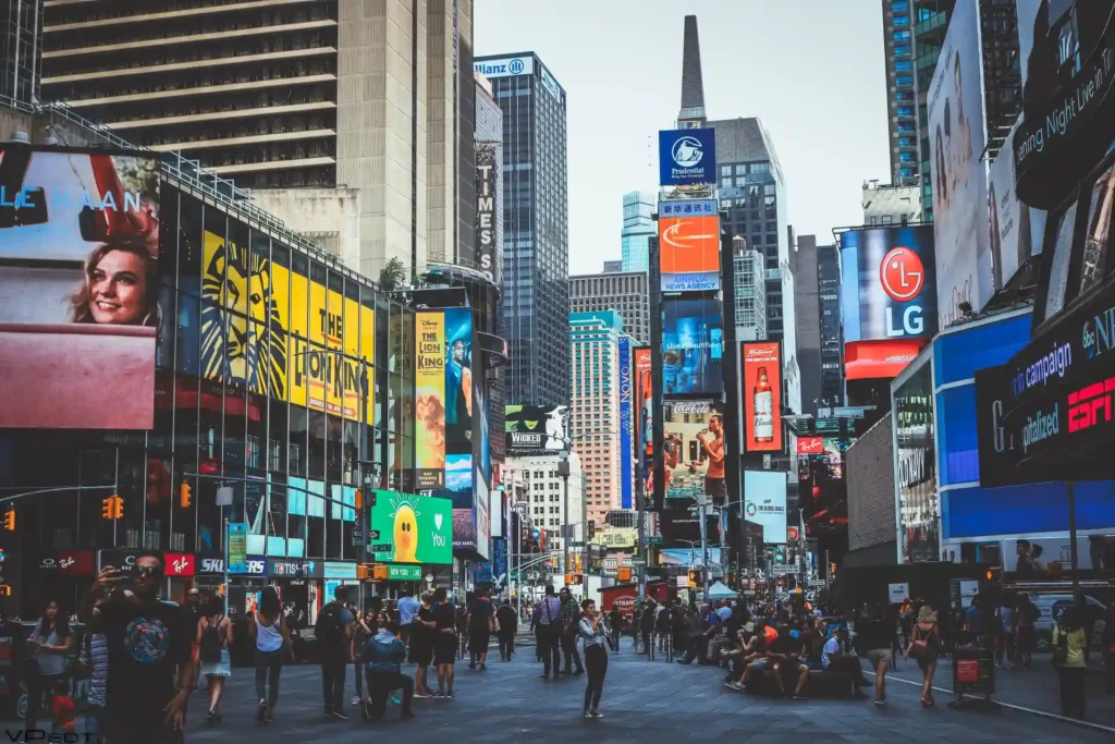 Times Square movimentada em Nova Iorque 