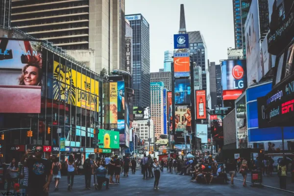 Times Square movimentada em Nova Iorque