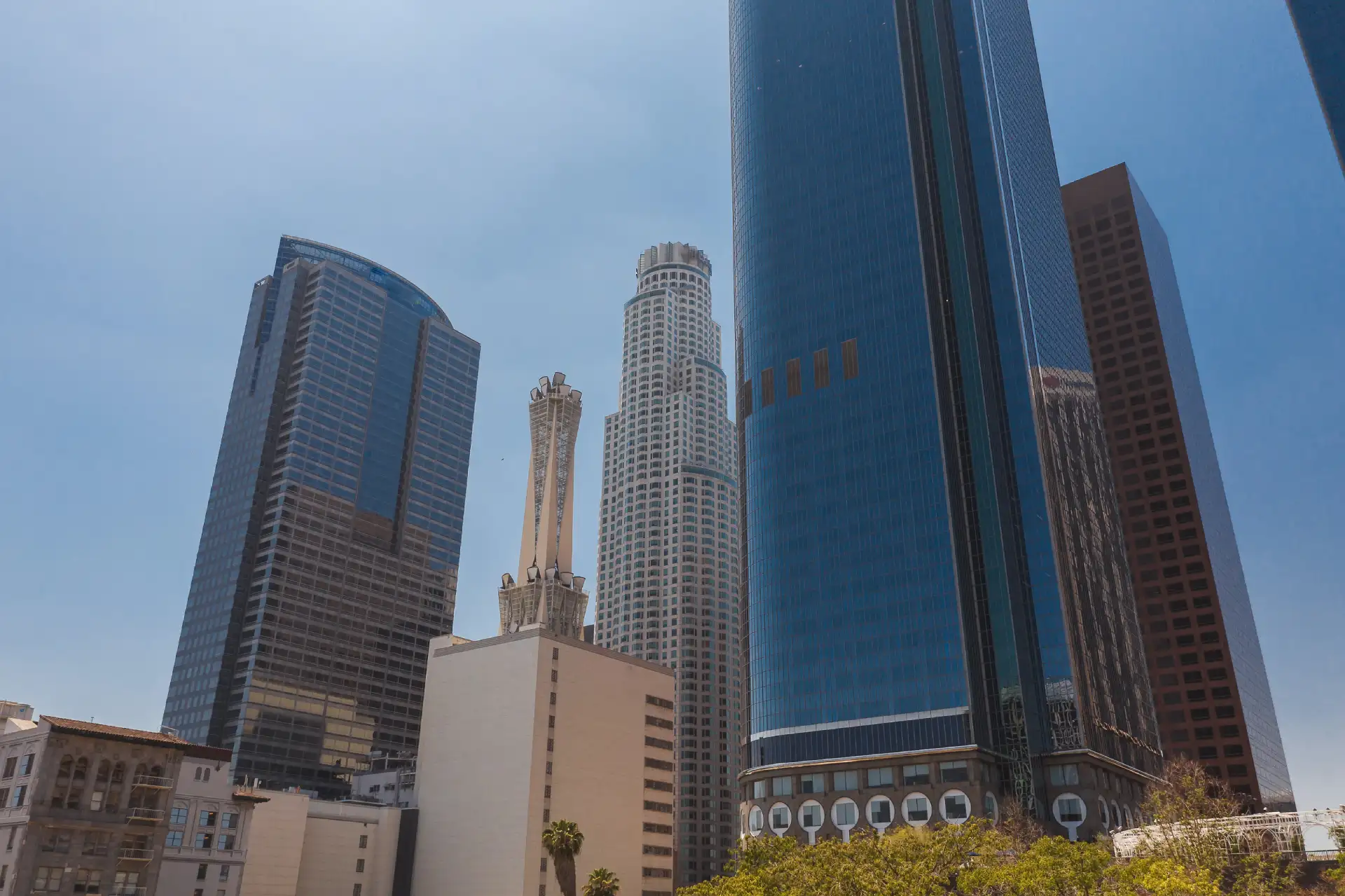 Vista de prédios no centro de Los Angeles